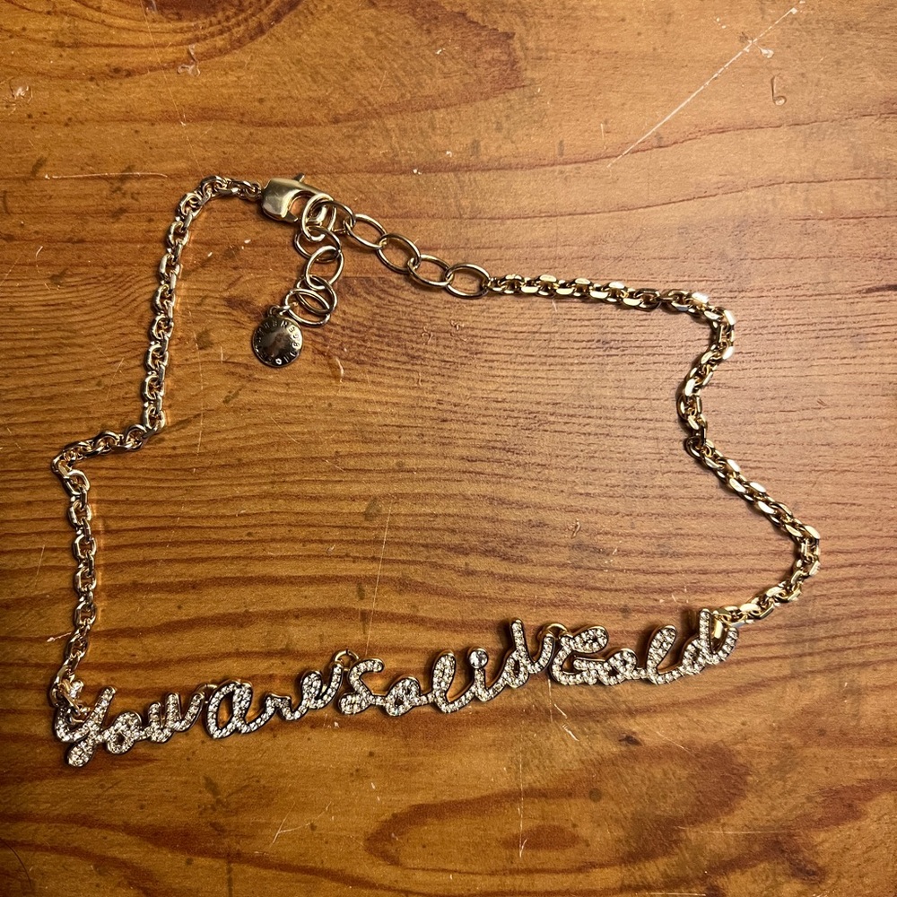 BCBG chain necklace choker You Are Solid Gold rhinestone jewelry bcbgeneration